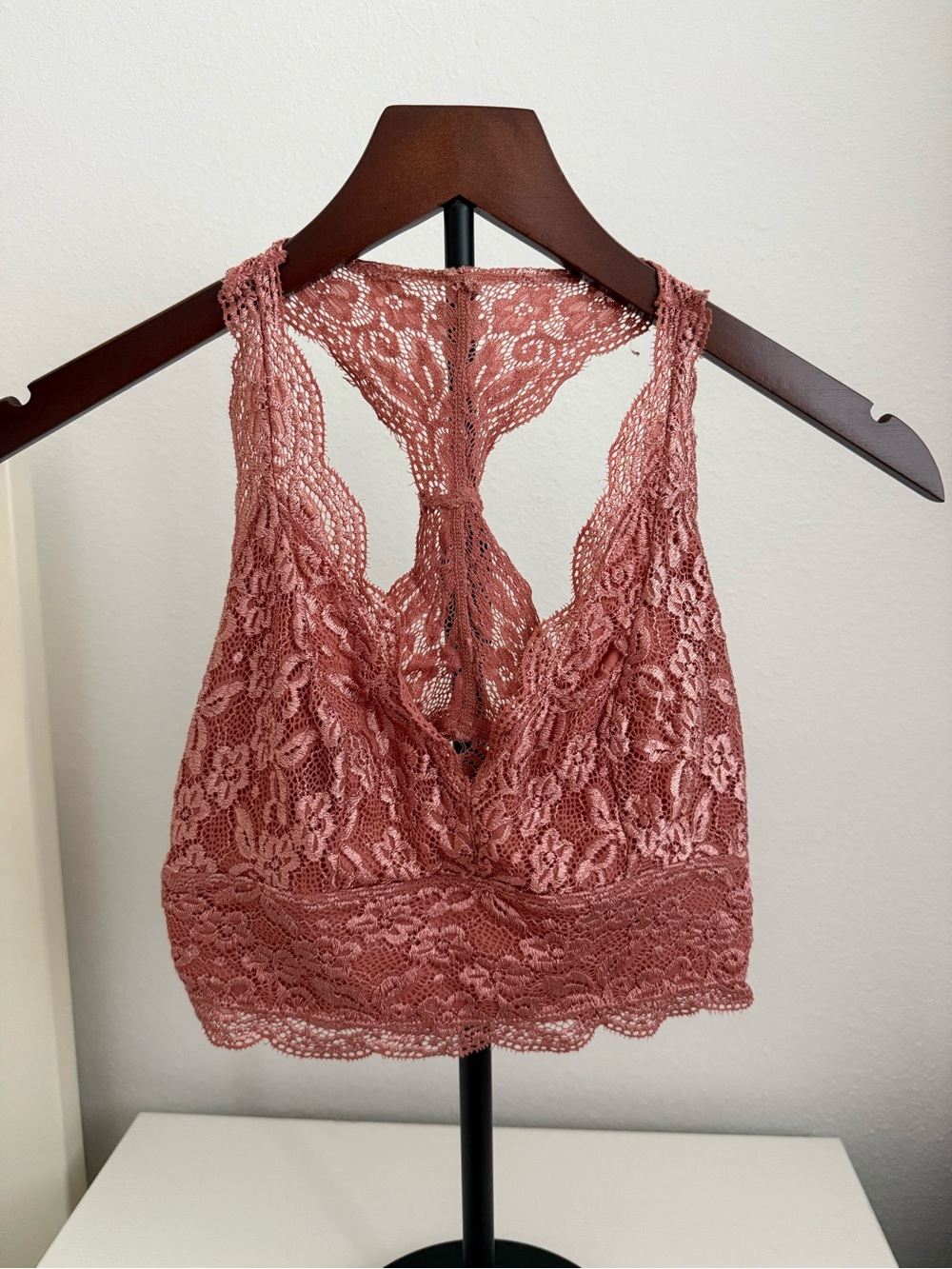 Free People Dusty Rose Lace Racerback Bralette